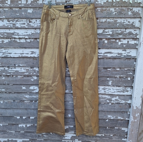 🌟 Midnight Velvet gold pants size 6 - Picture 1 of 6